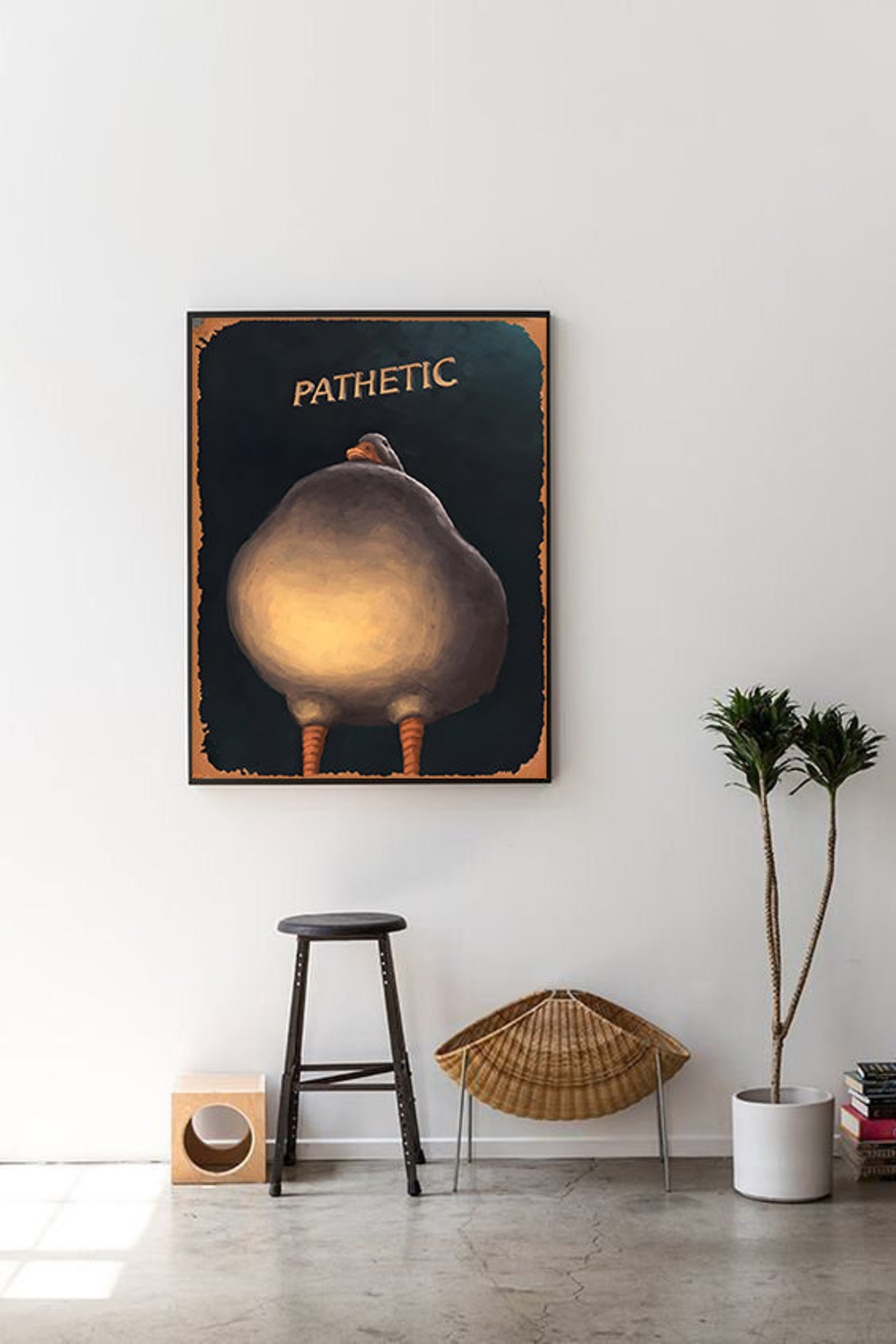 Pathetic Funny Fat Duck Vintage Quirky Dark Humor Animal Poster - Image 2