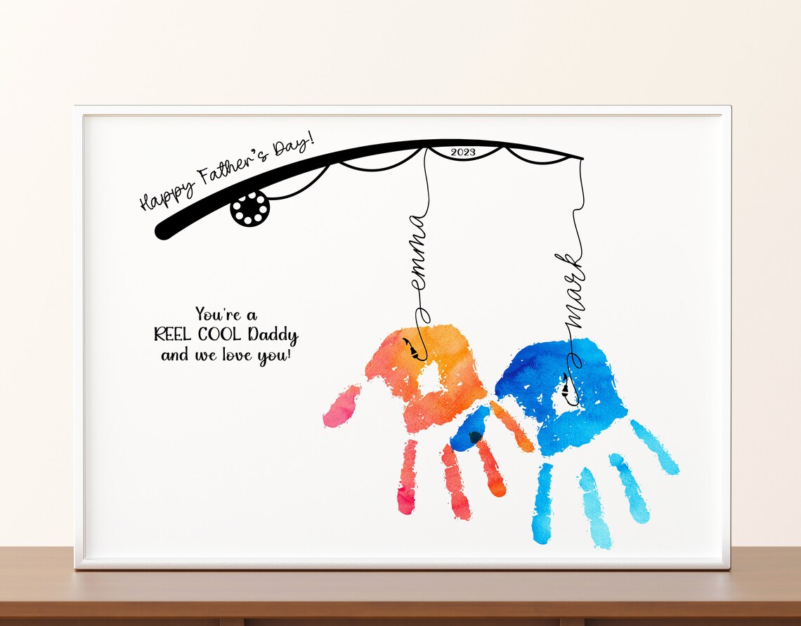 Personalized Father's Day Handprint Gift, Fishing - Image 2