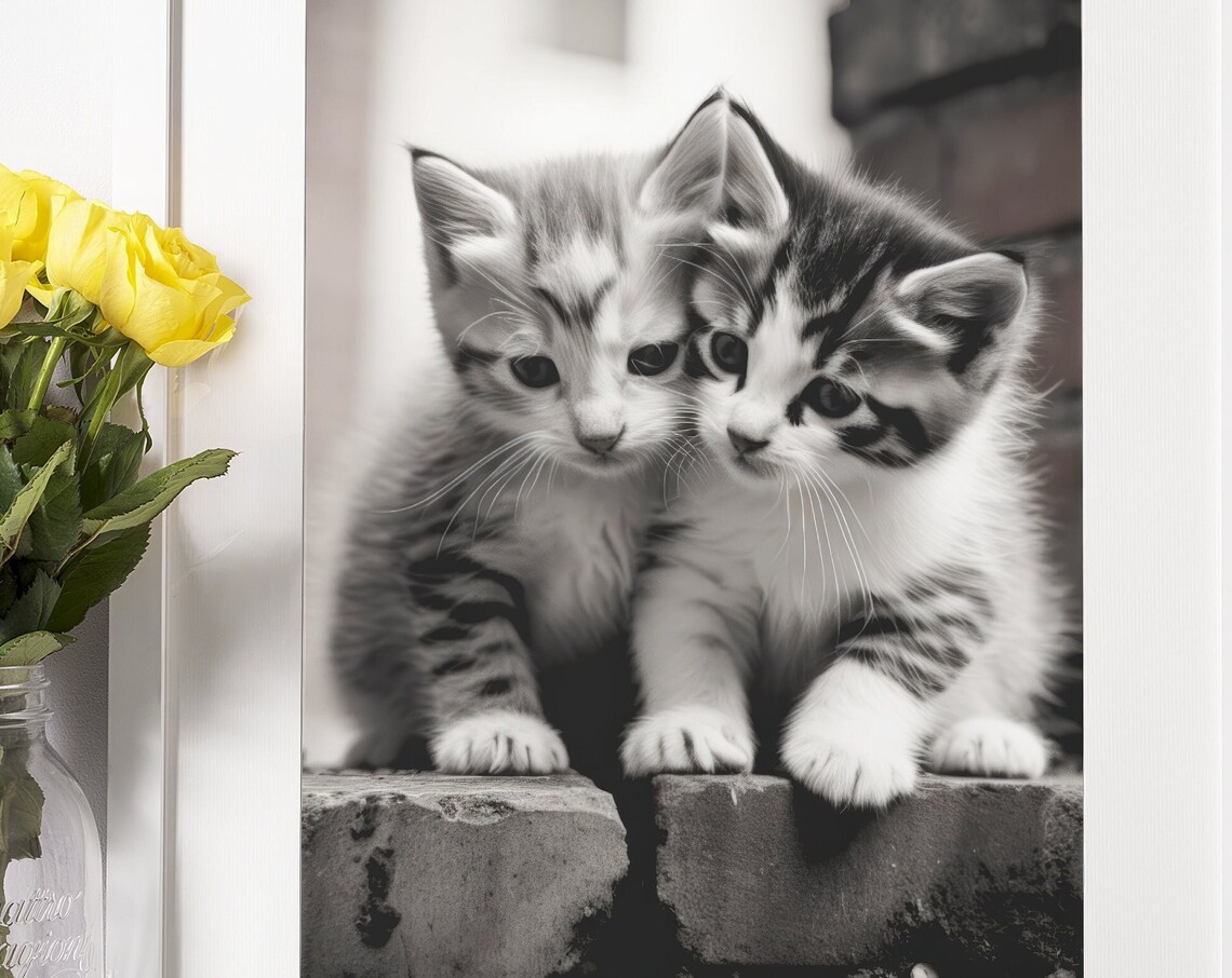 Cute Cat Couple, Nursery Valentine Poster