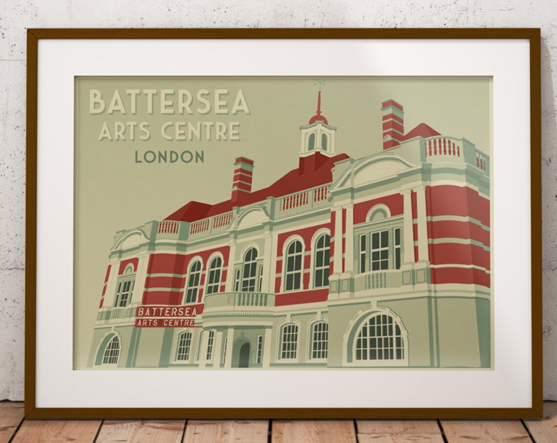 Battersea Arts Centre Art Deco Print, London Theatre - Image 4