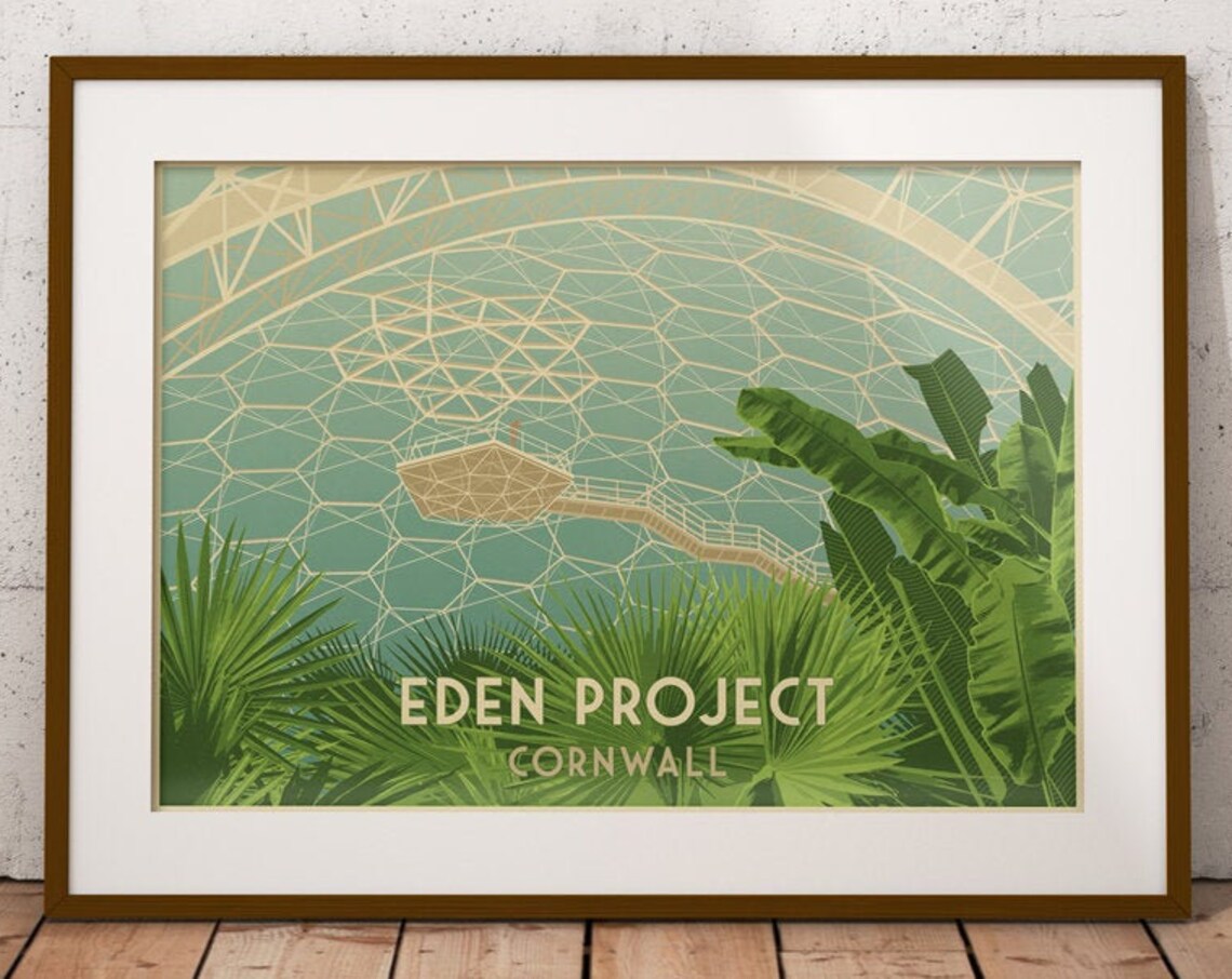 Eden Project Cornwall Botanical Travel Poster - Image 4