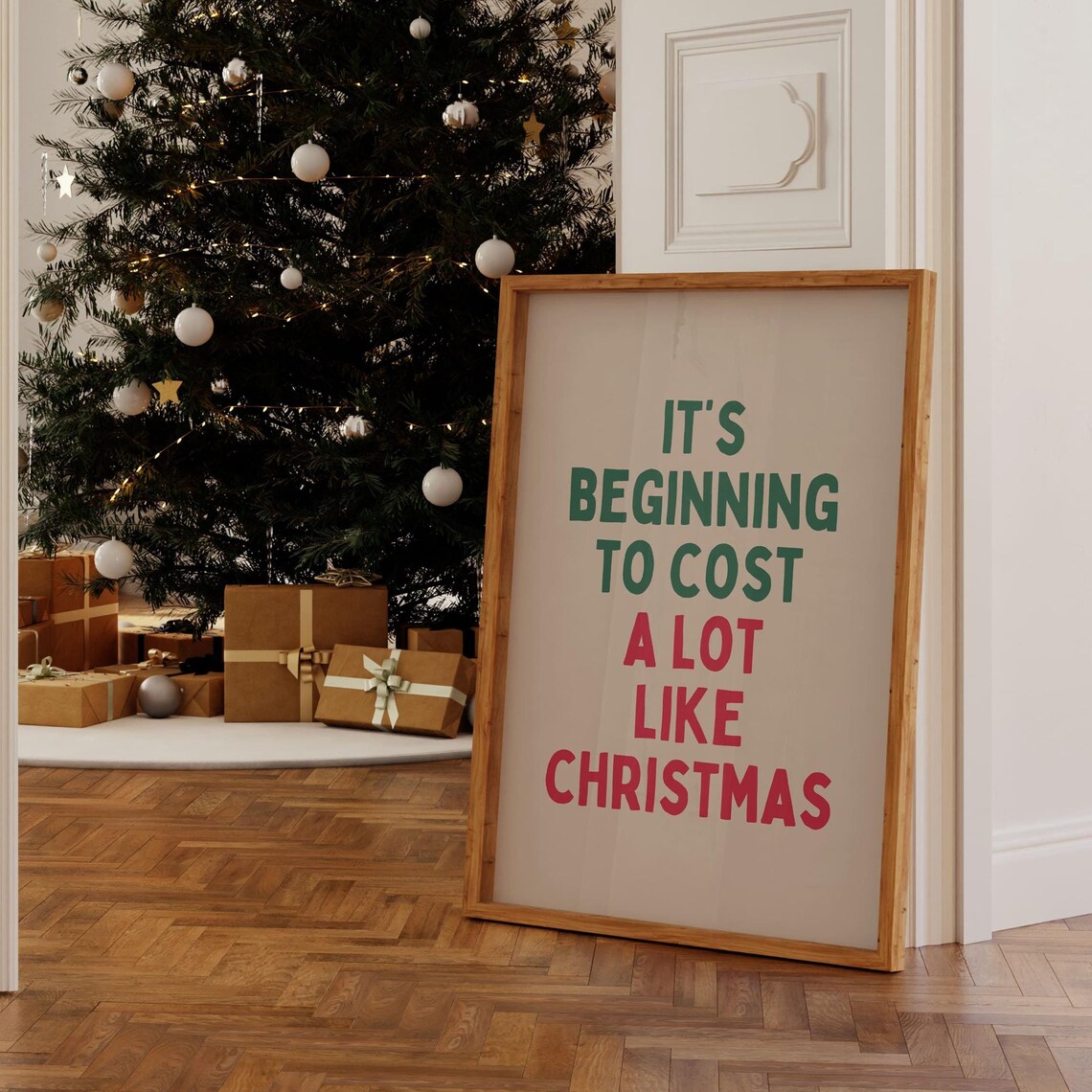 Up To Snow Good Cute Snowman Holiday Pun Red Green Christmas Poster - Image 3