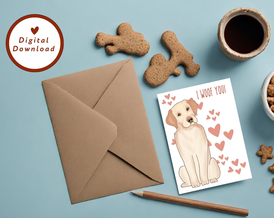 I Woof You Card, Labrador Retriever Love - Image 2
