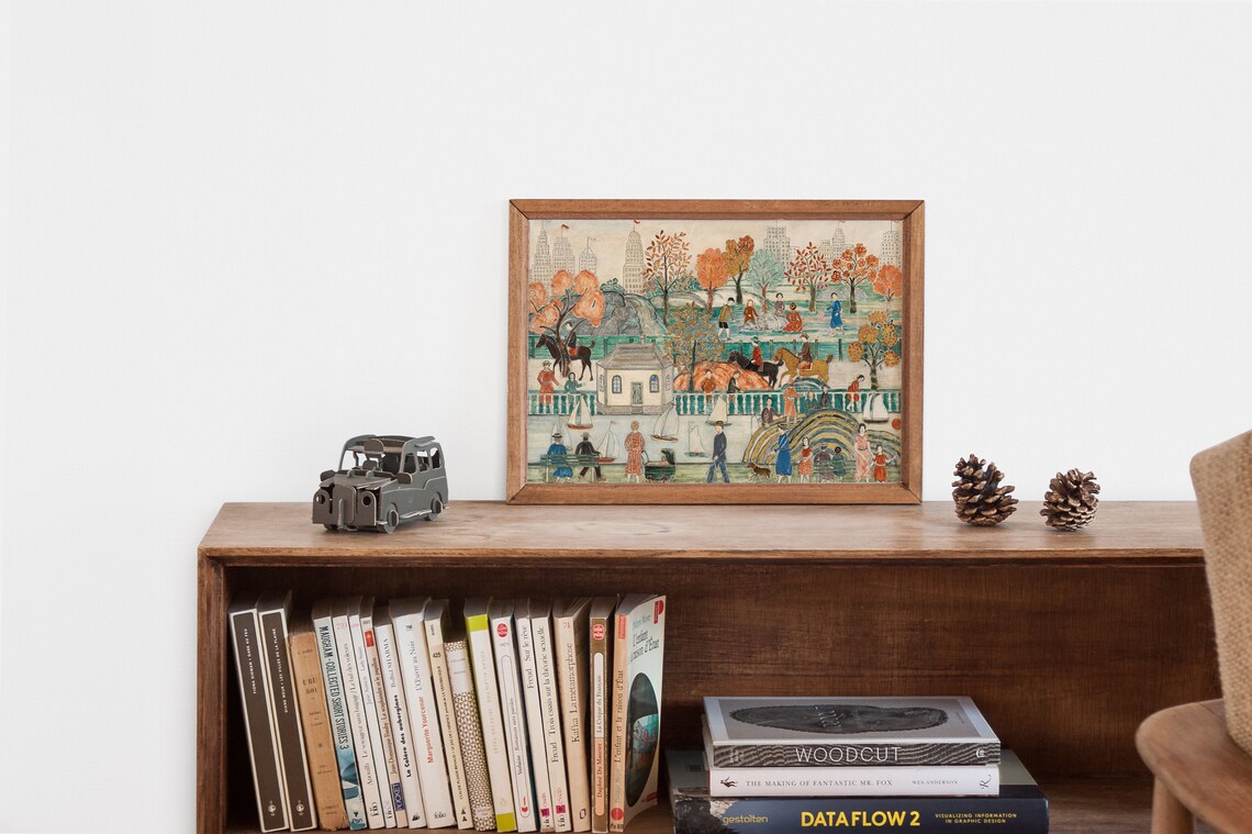 New York Central Park Vintage Cityscape Art Print - Image 2