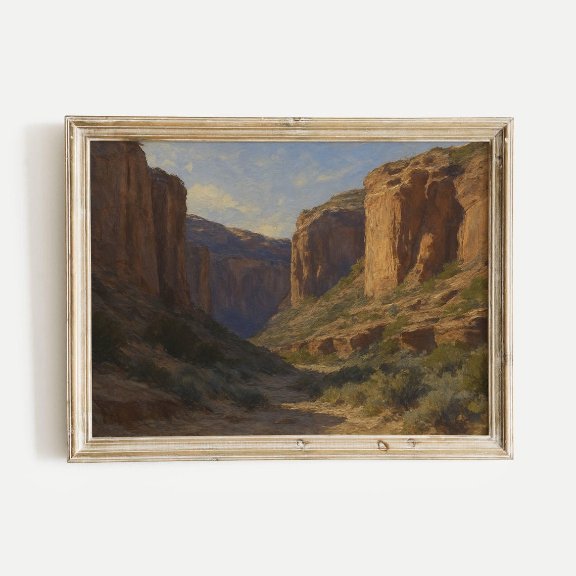 Sandstone Canyon Afternoon Sun Desert Red Rock Oil Painting Poster