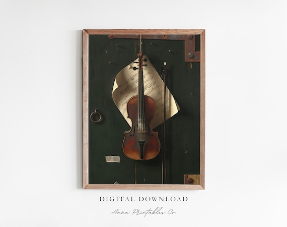 Trompe Loeil Violin and Sheet Music Still Life Classic Art Poster