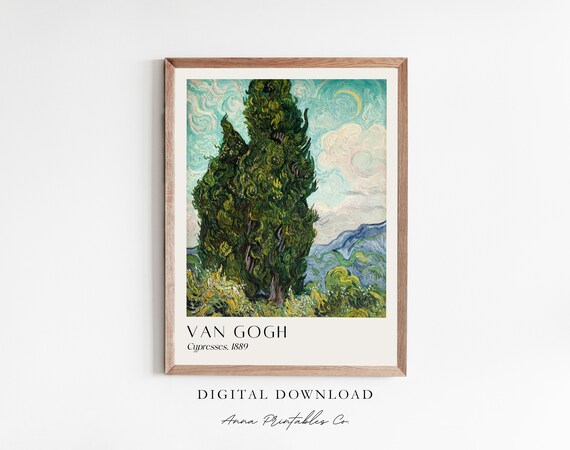 Van Gogh Cypresses 1889 Gallery Museum Exhibition Art Poster