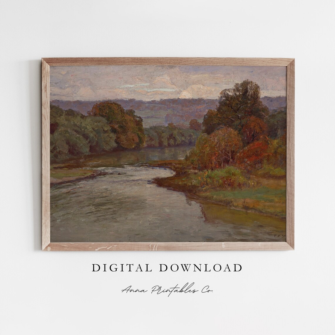 Antique Fall Landscape Vintage Art Print
