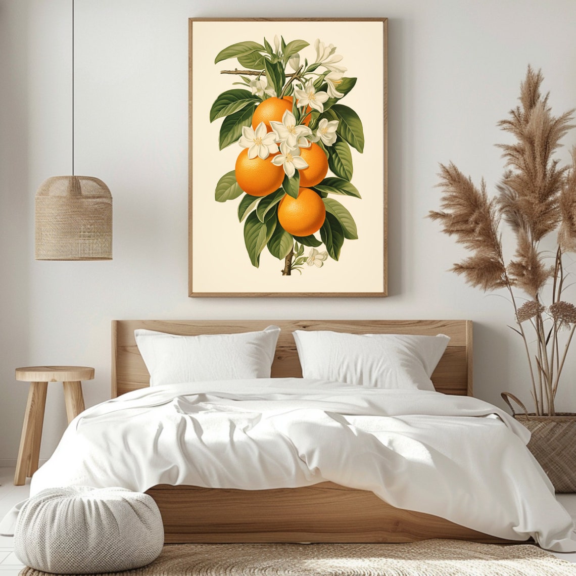Vintage Floral Oranges Art Print, Retro Botanical - Image 3