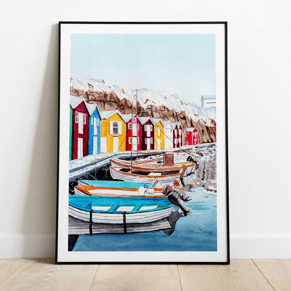 Smogen Sweden Travel Poster, Scandinavian Watercolor - Image 2
