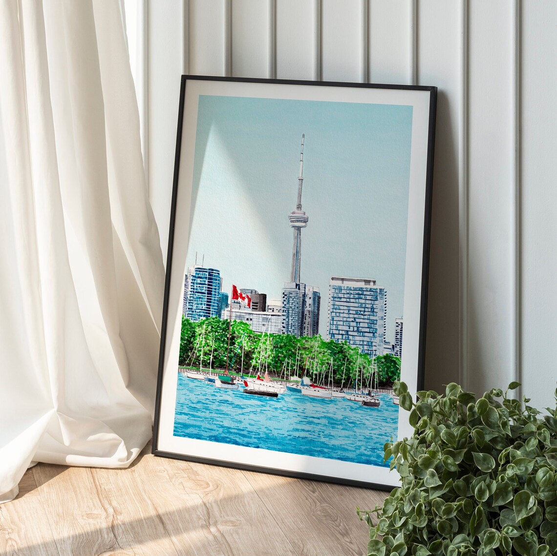 Toronto Canada Watercolor Travel Poster, City View - Image 3