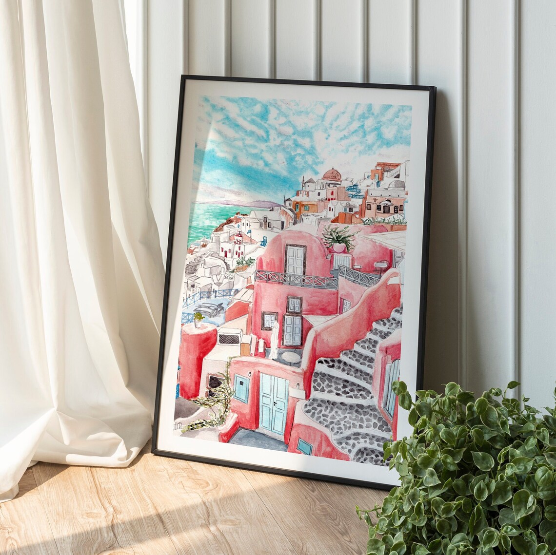 Oia, Santorini Greece Art Print, Travel Poster - Image 2