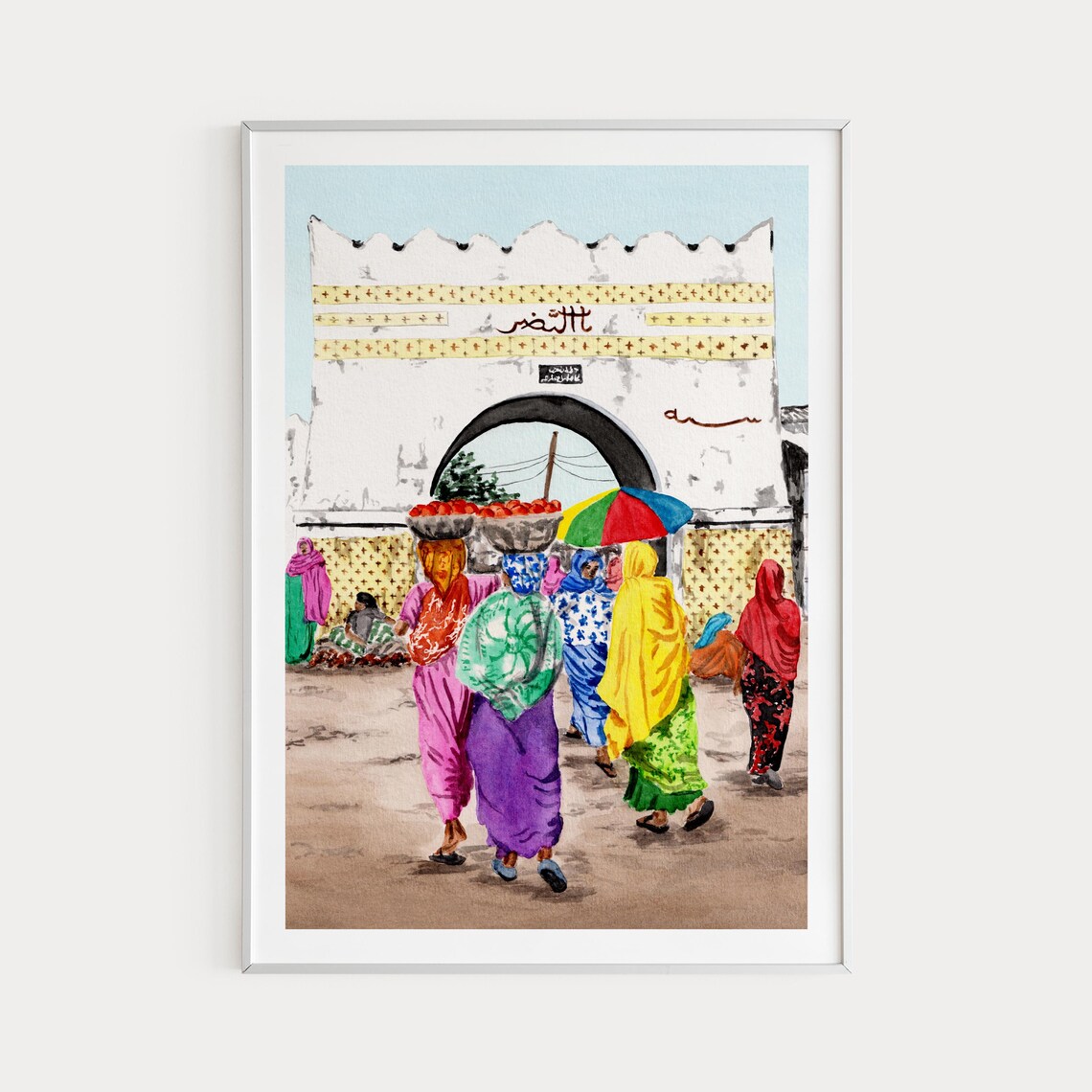 Harar Cityscape, Ethiopia Travel Poster Art Print