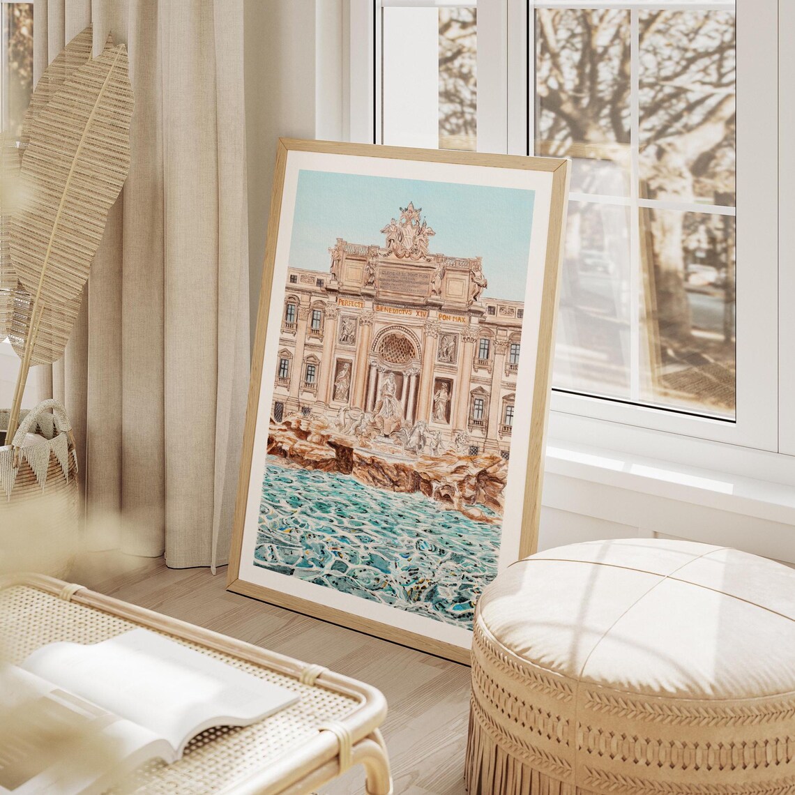 Fontana Di Trevi Rome Watercolor Art Print - Image 3