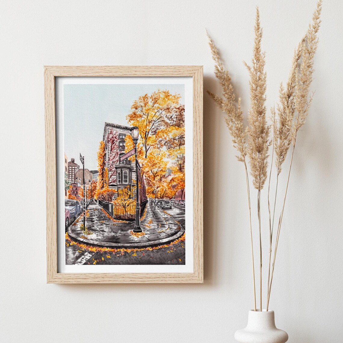 New York East Village Rivington Street Autumn Corner Scene Poster - Image 3