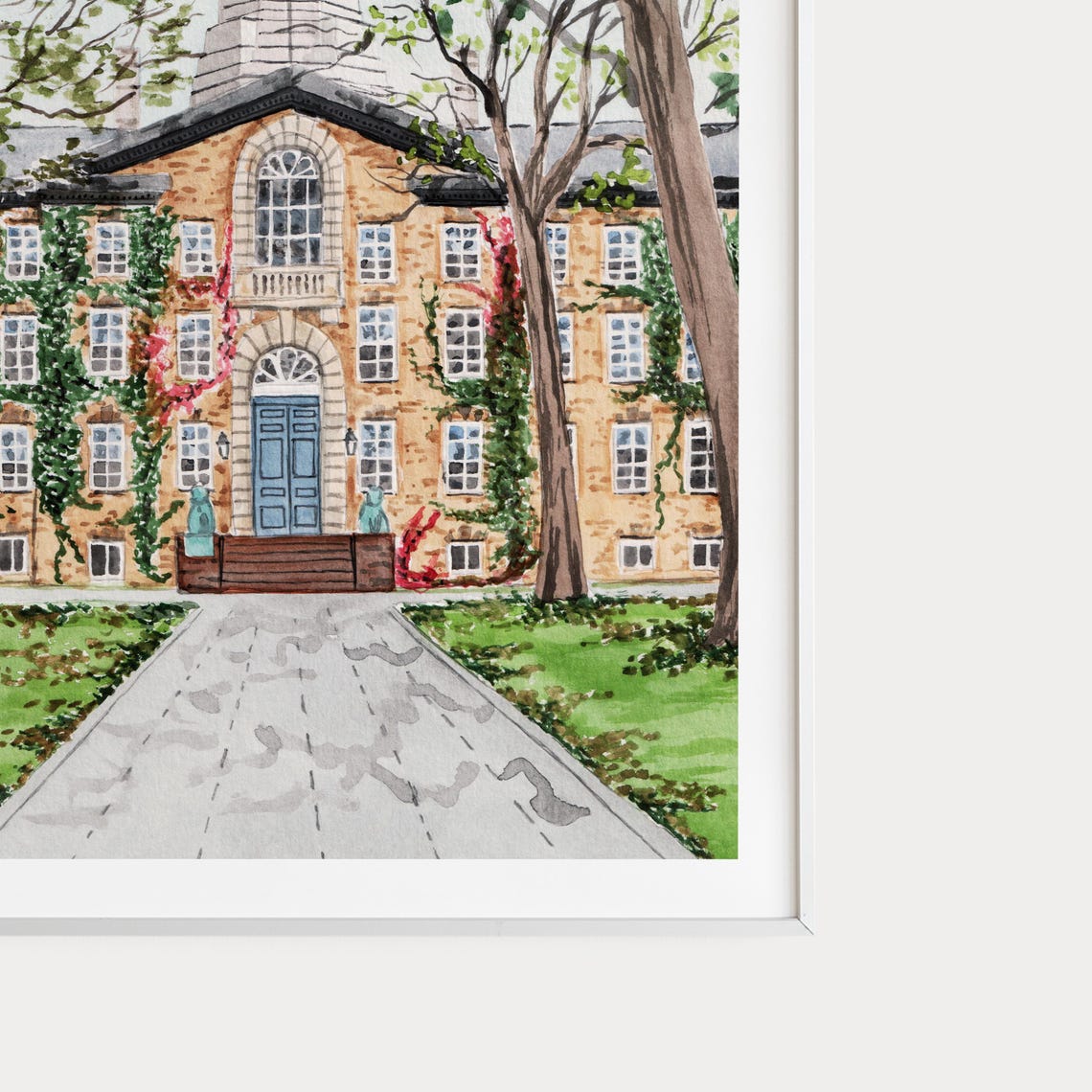Princeton University Nassau Hall Watercolor New Jersey Poster - Image 2