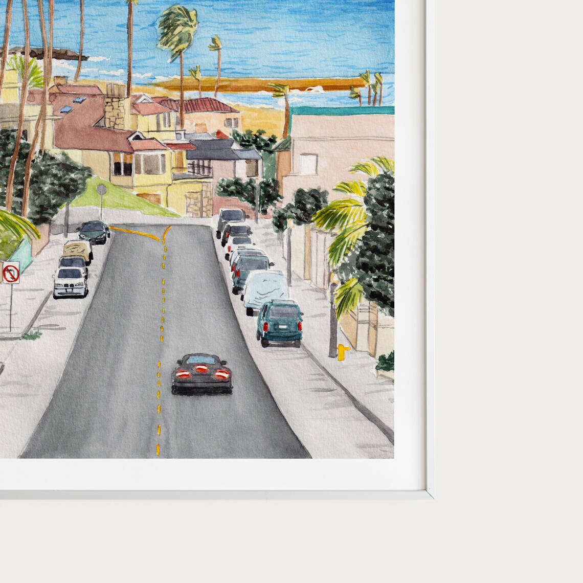 San Diego Watercolor Cityscape Art Print, California - Image 3