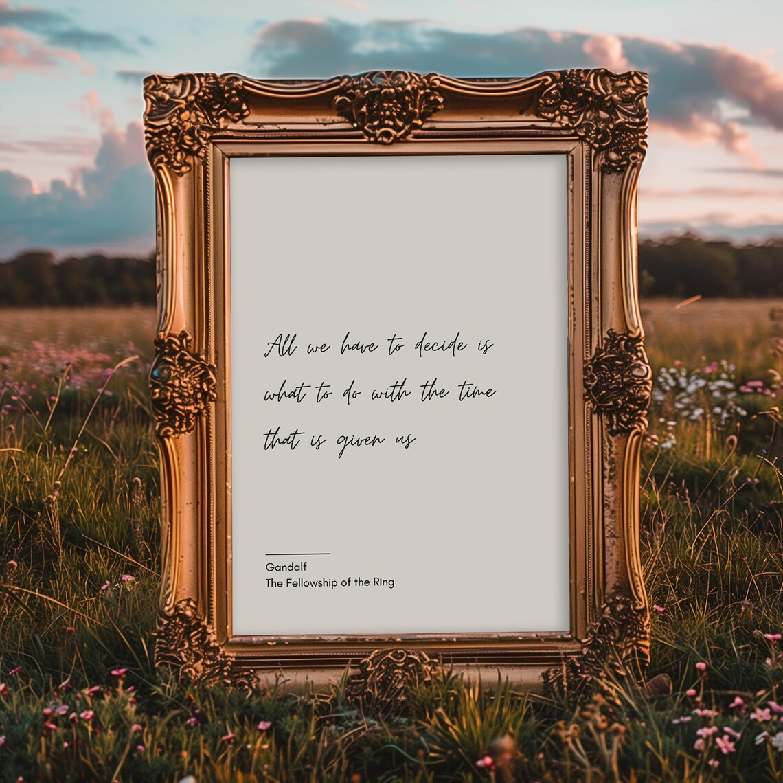 Gandalf Minimalist Quote Art Print, Lord of the Rings