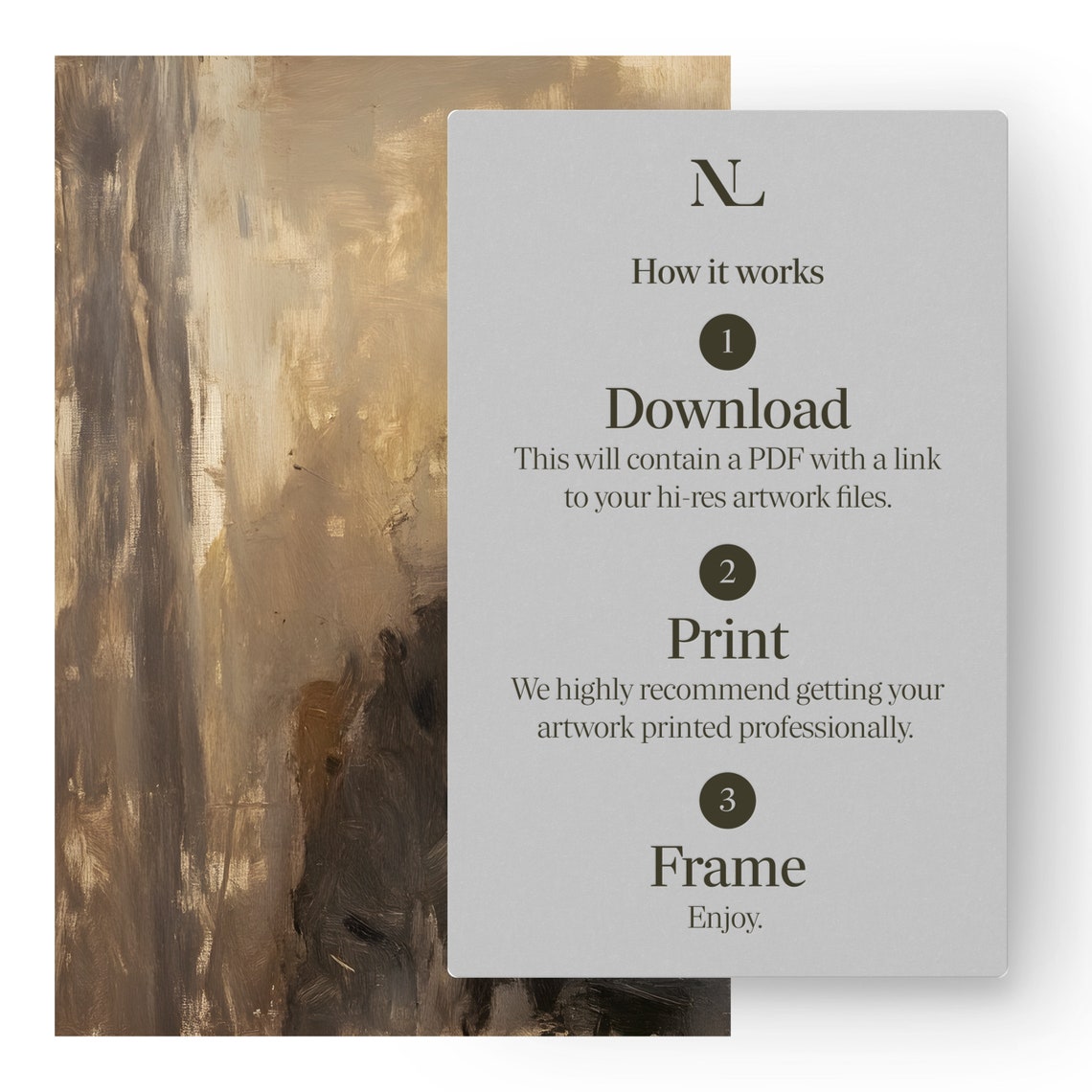 Bearded Man Seated Portrait In Muted Tones Rustic Painting Poster - Image 2