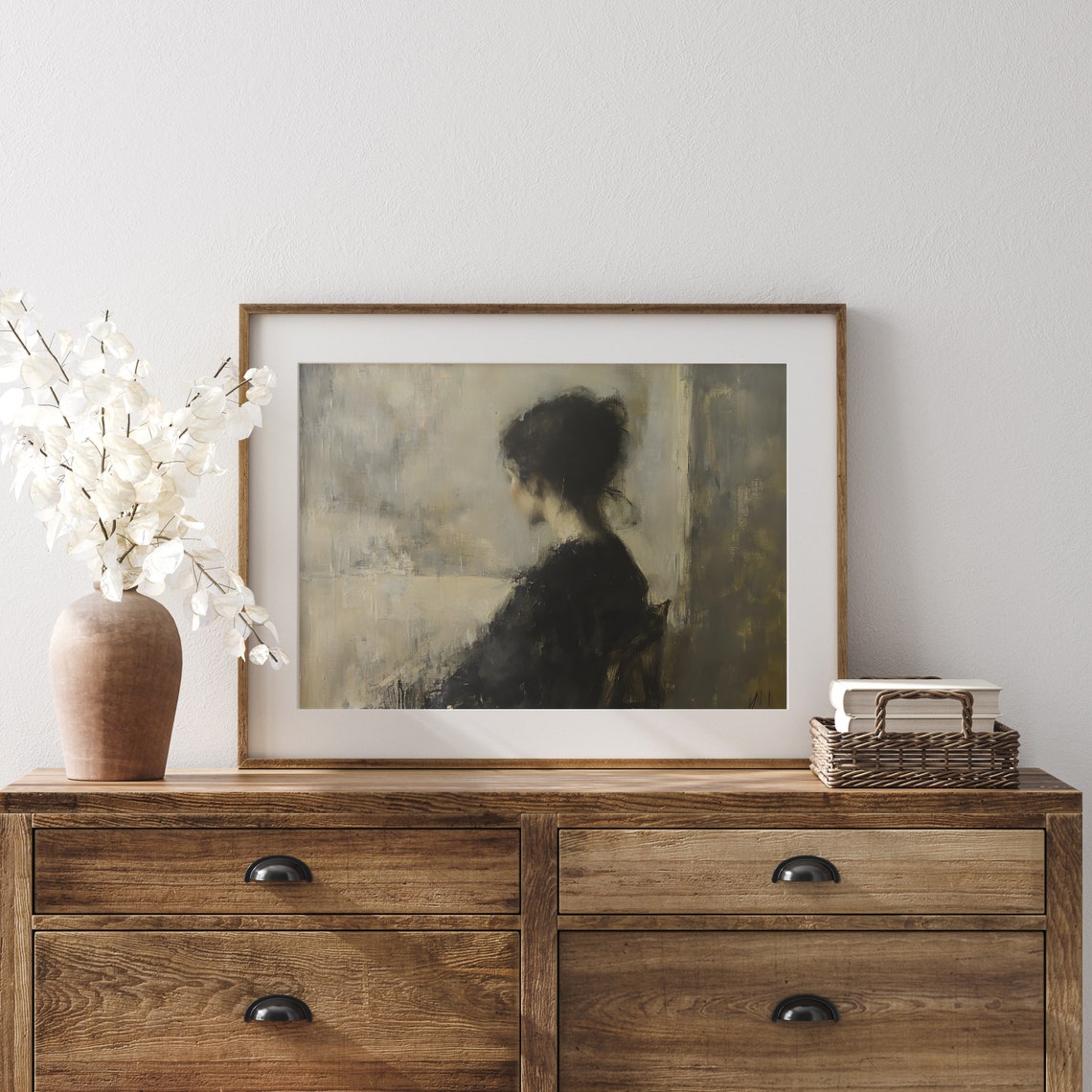 Abstract Woman Silhouette Dark Moody Impressionist Figure Poster - Image 5