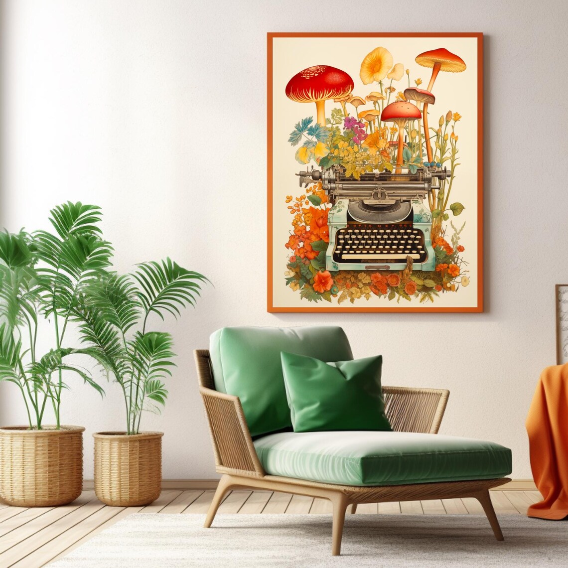 Mushroom Typewriter, Retro Literary Botanical Art Print - Image 6