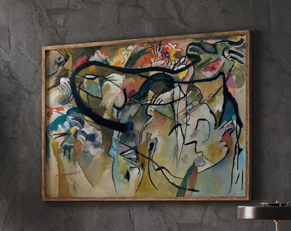 Kandinsky Style Abstract Colorful Dynamic Curves Modern Wall Decor Poster