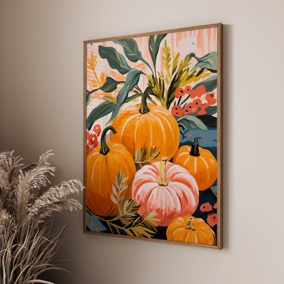 Autumn Pumpkins Painting, Thanksgiving Halloween Decor - Image 2