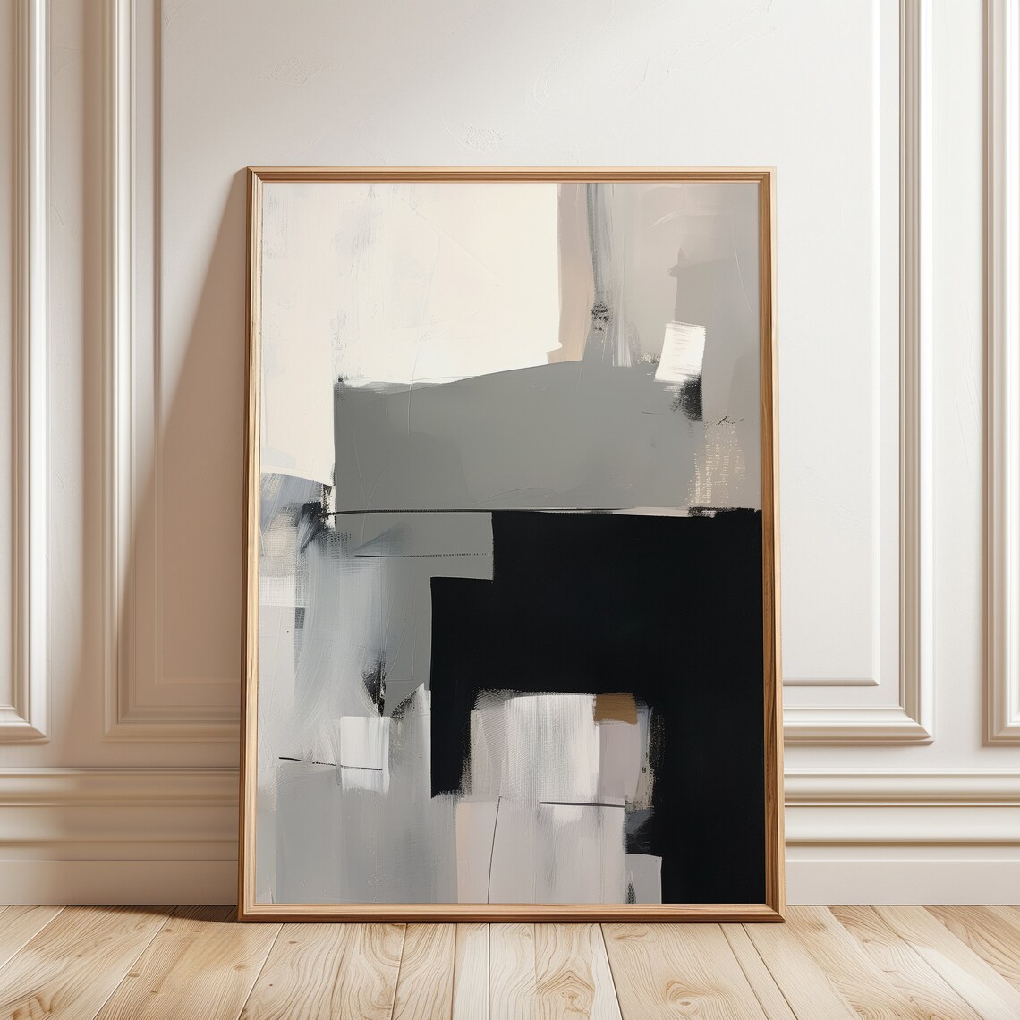 Abstract Minimalist Brush Strokes, Japandi Decor