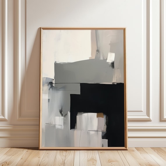 Abstract Minimalist Brush Strokes, Japandi Decor