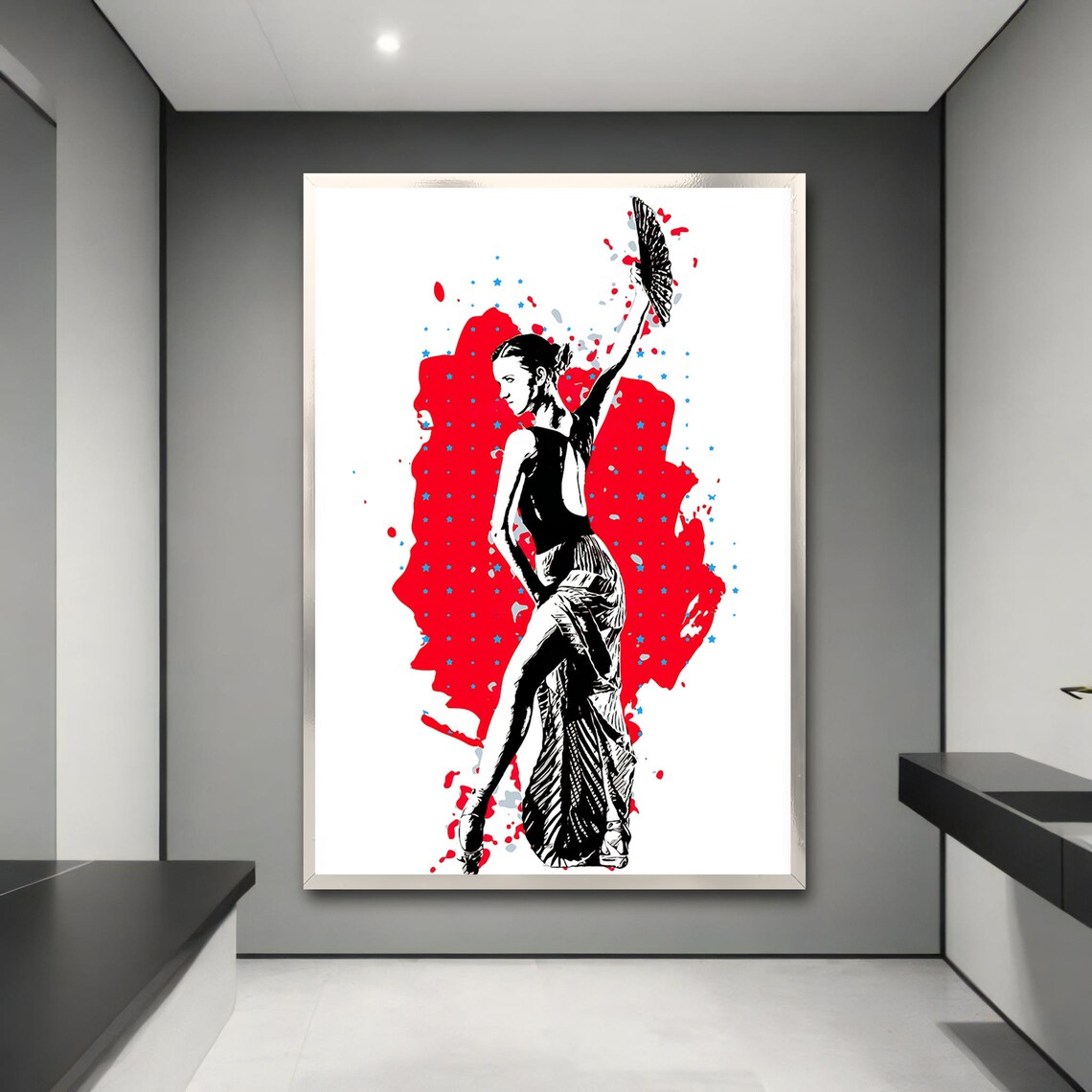 Bold Flamenco Dancer, Modern Contemporary Home Decor - Image 3