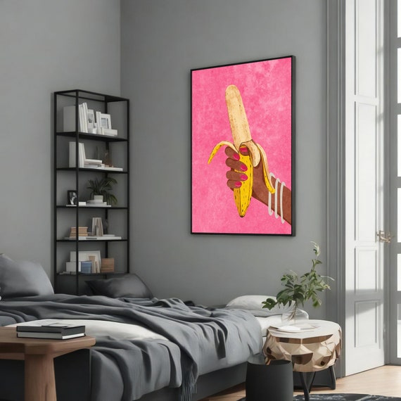 Playful Banana Pop Art, Modern Art Gift