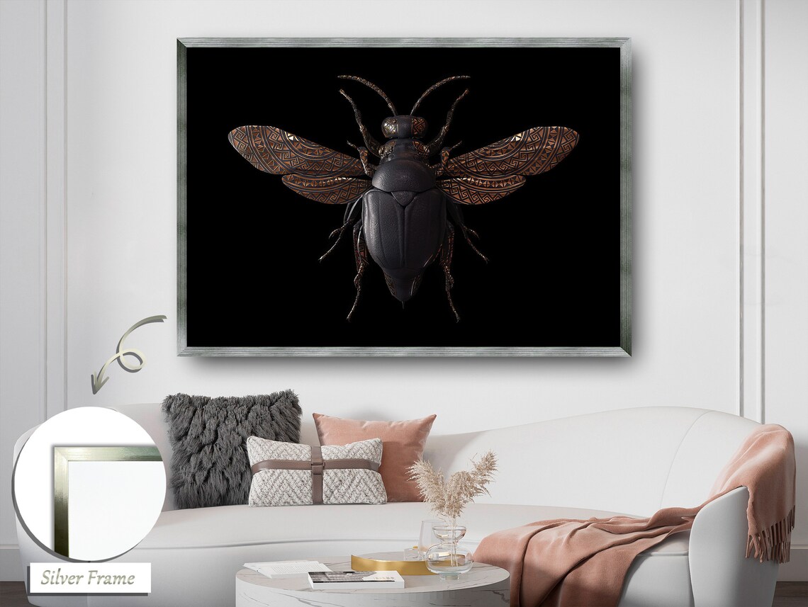 Abstract Winged Insect Art, Contemporary Design - Image 2