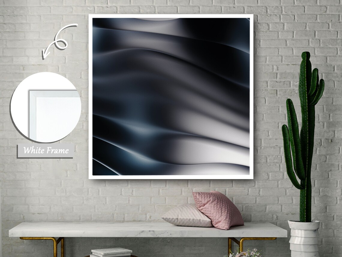 Silver Reflections Geometric Design Wall Art Print - Image 3