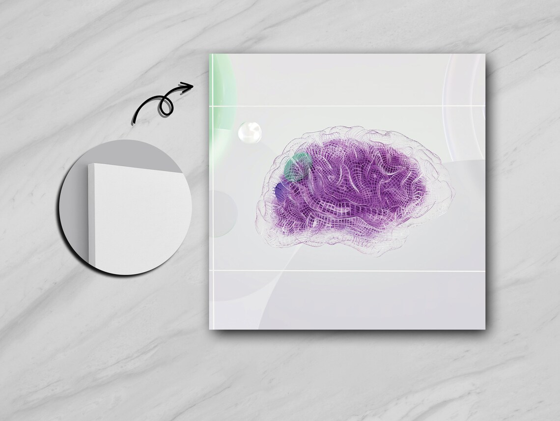 Brain With Transparent Layers, Purple Accents Art Print - Image 5