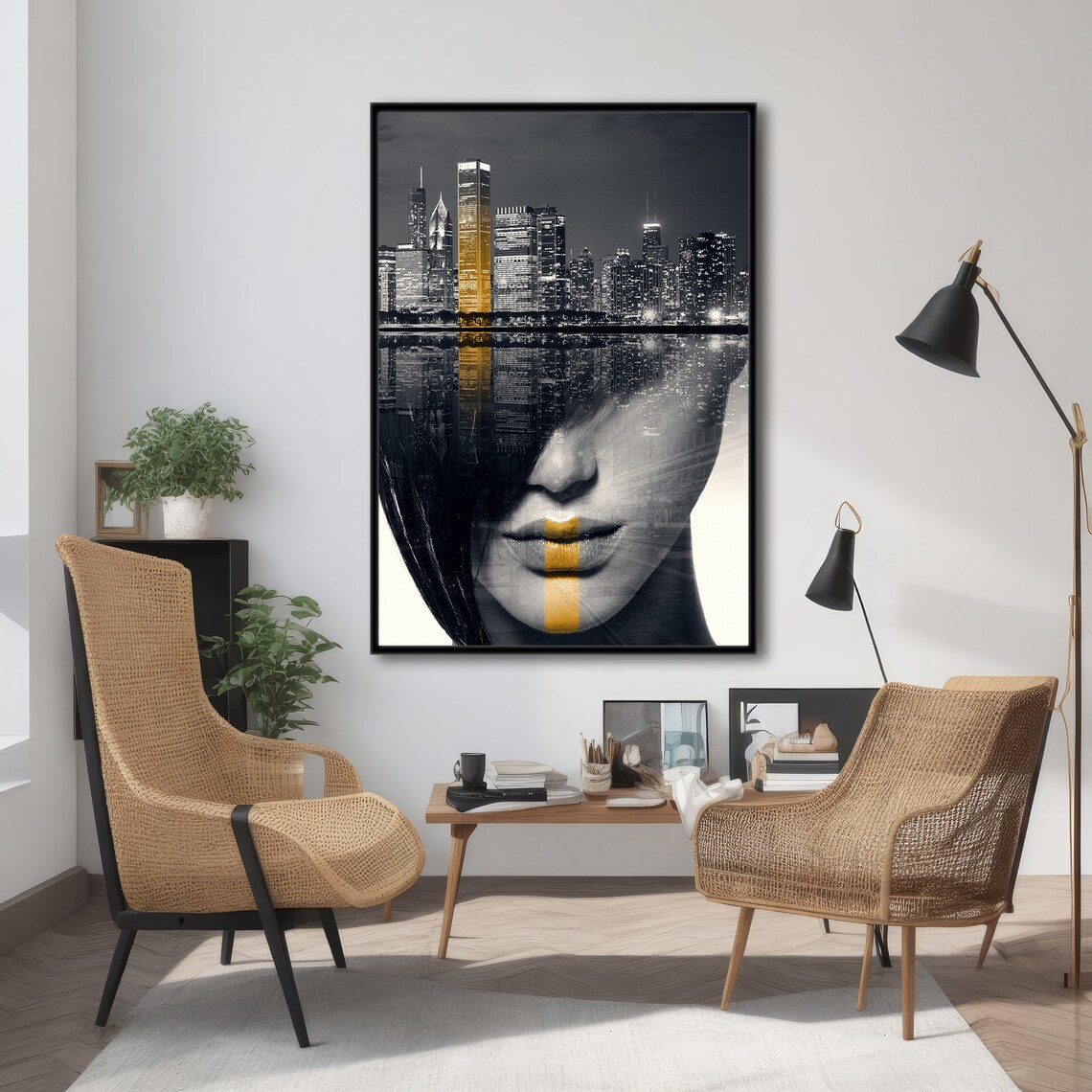 Urban Woman Reflection - Stylish Wall Decor - Image 4