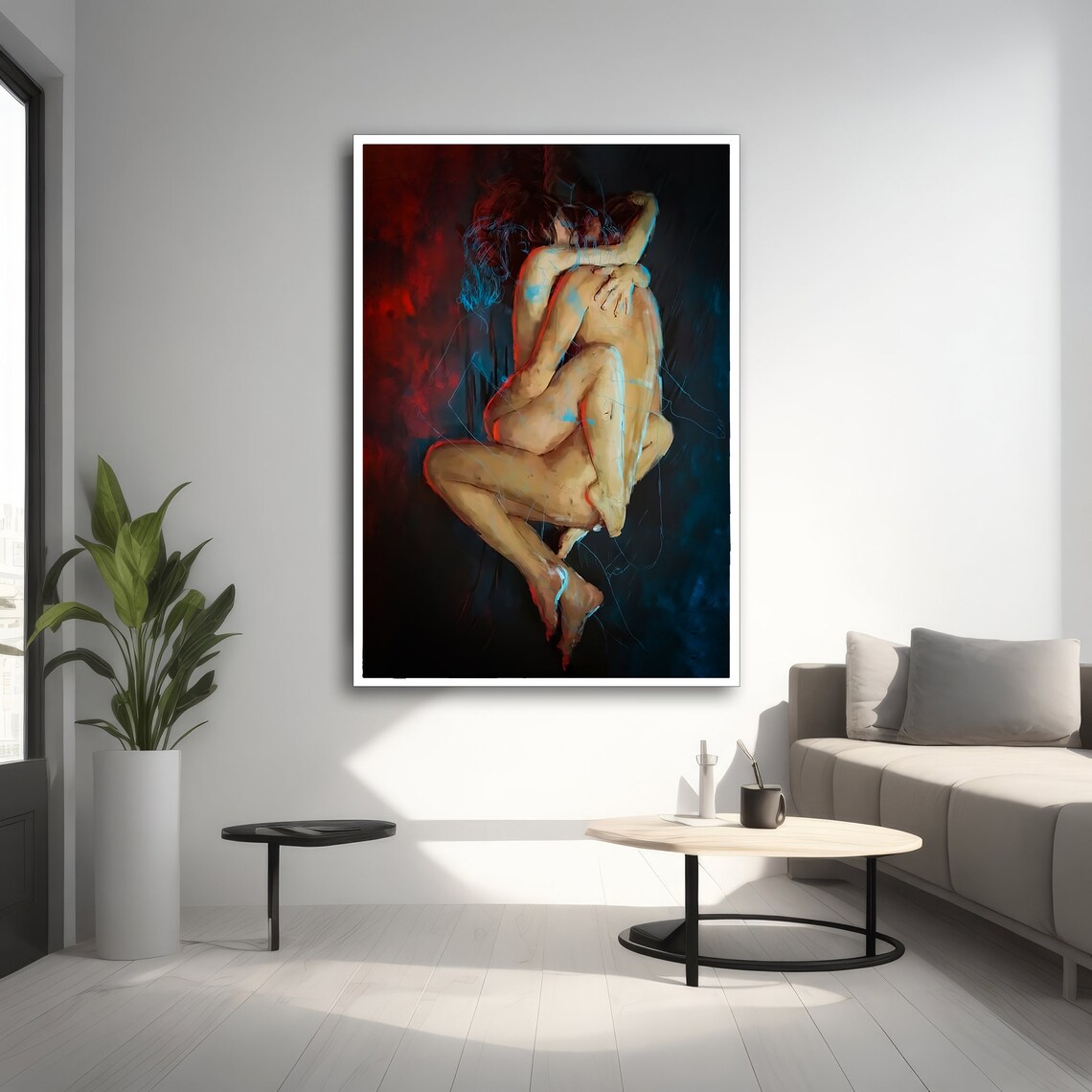 Passionate Embrace, Erotic Modern Art Gift - Image 2