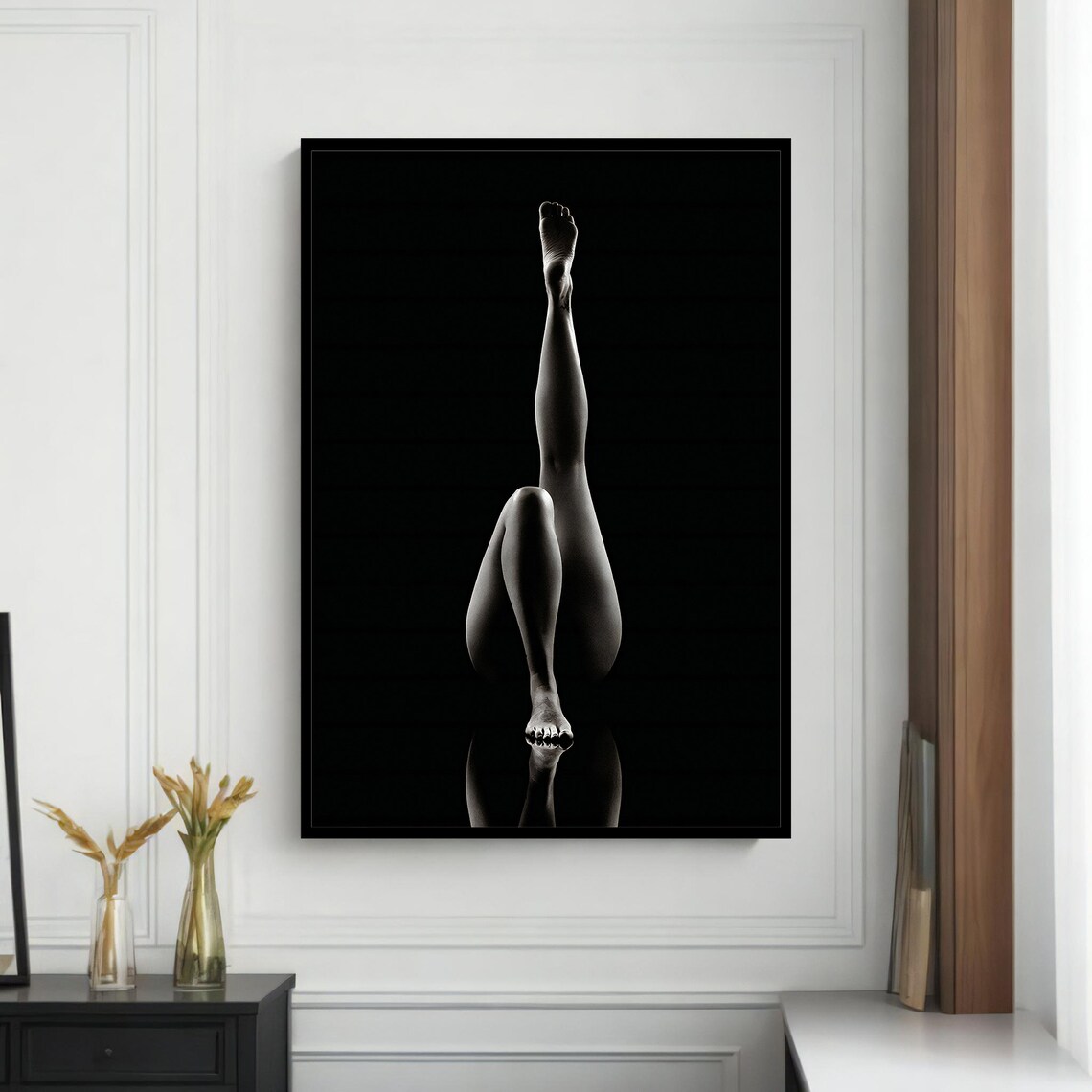 Elegant Nude Legs Silhouette, Sensual Art Print - Image 4