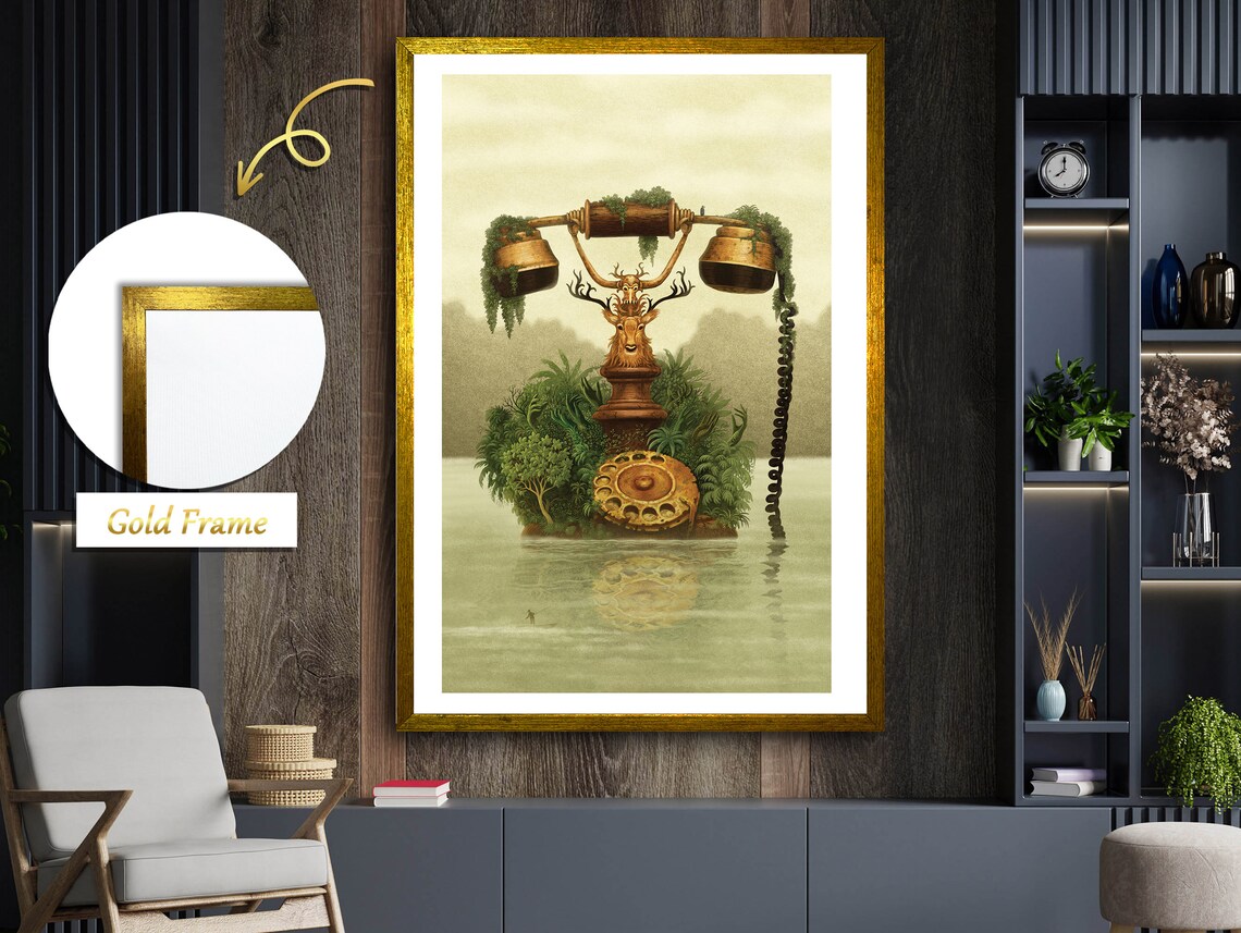 Overgrown Vintage House Phone, Botanical Decor - Image 5
