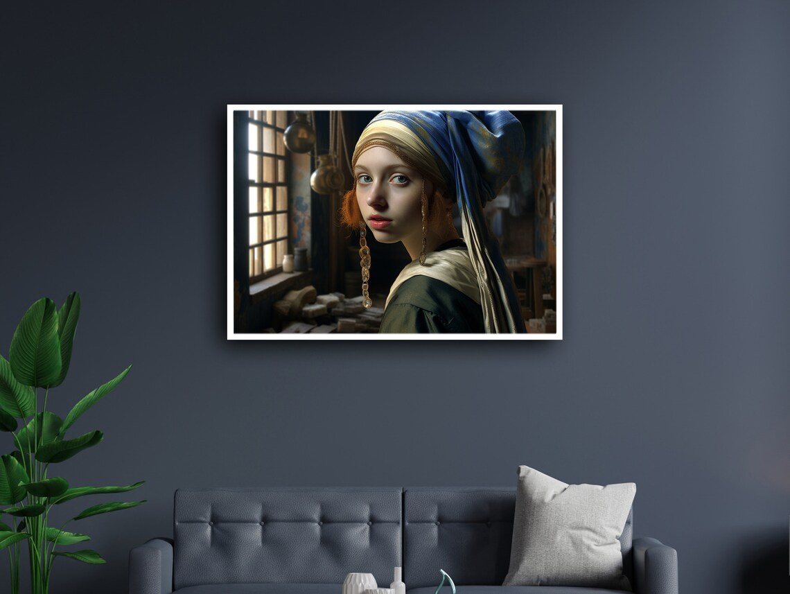 Pearl Earring Reverie, Contemporary Decor Art Print - Image 4