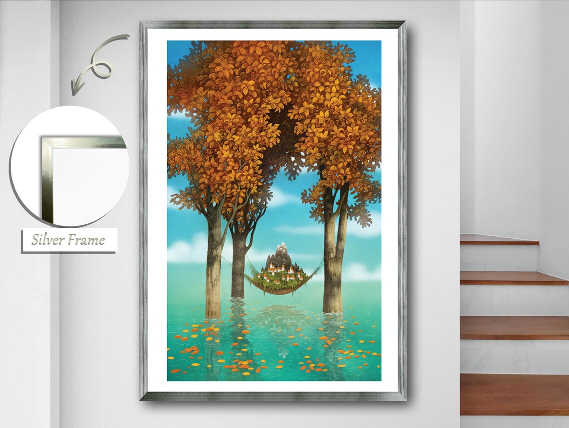 Three Trees Overlooking the Sea, Coastal Landscape - Image 2