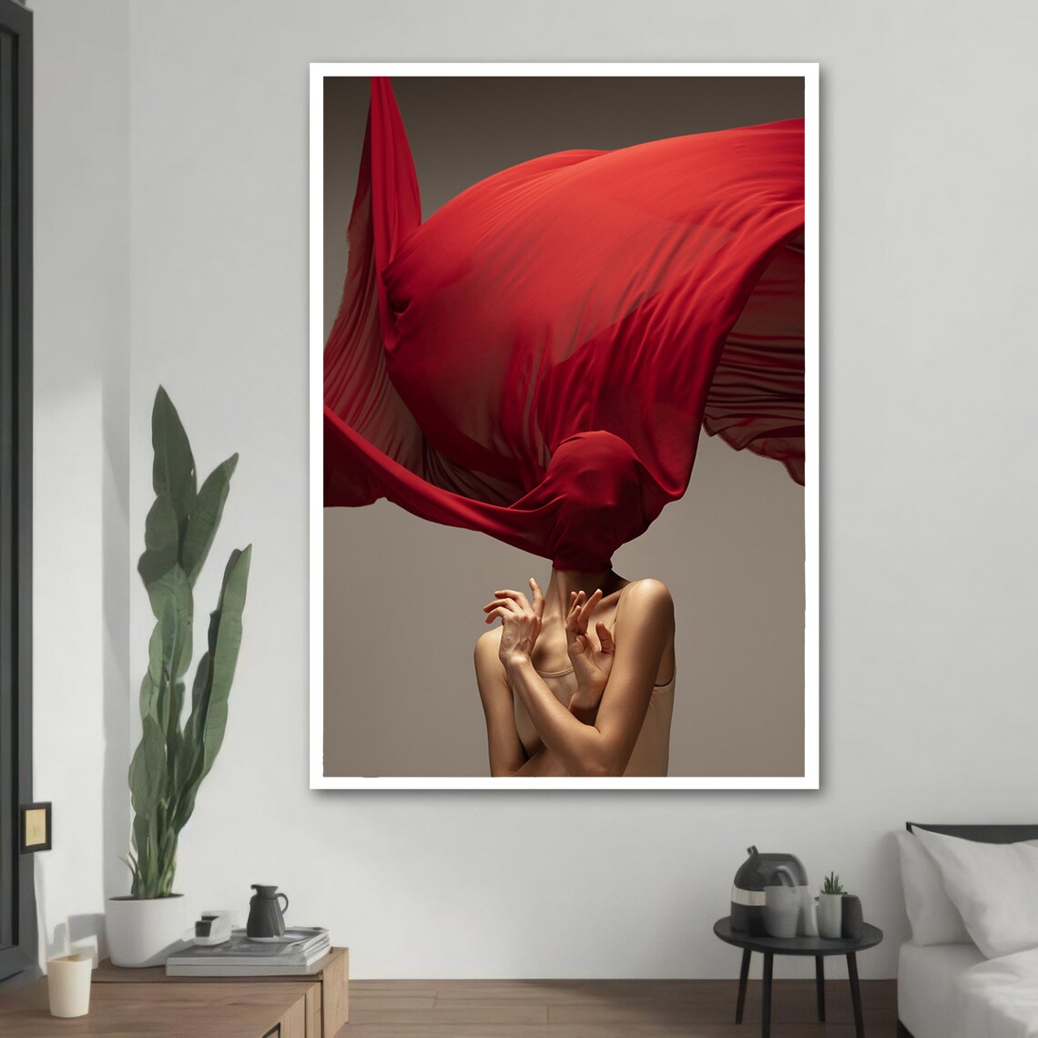 Modern Abstract Dance, Red Dress Ballet Dancer - Image 2