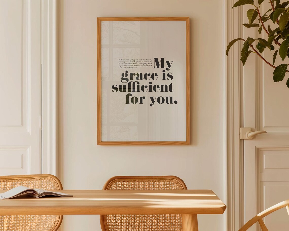 My Grace Is Sufficient For You 2 Corinthians 12 9 Bold Minimalist Poster - Image 5