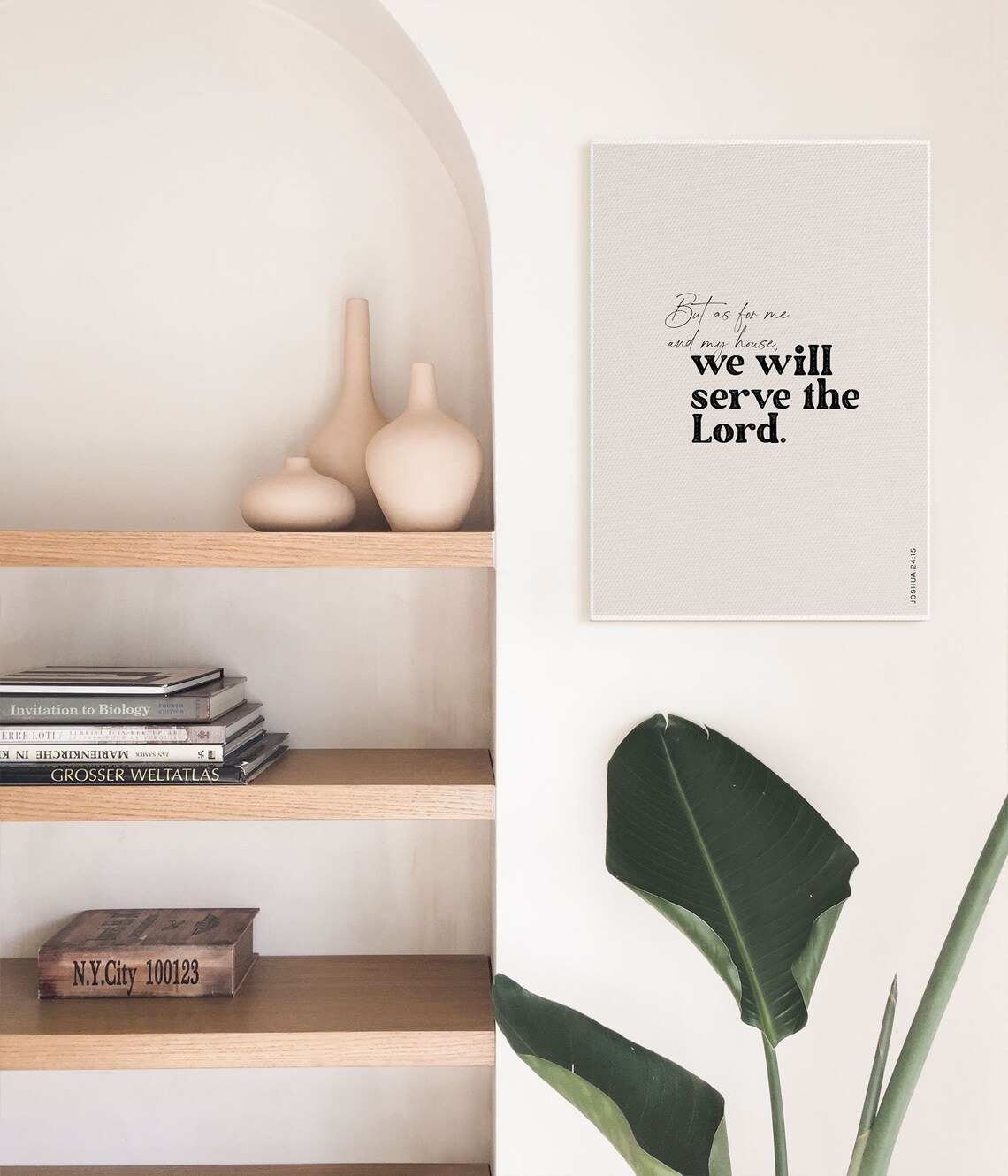 Joshua 24:15 As For Me And My House Bible Verse Mixed Typography Poster - Image 3