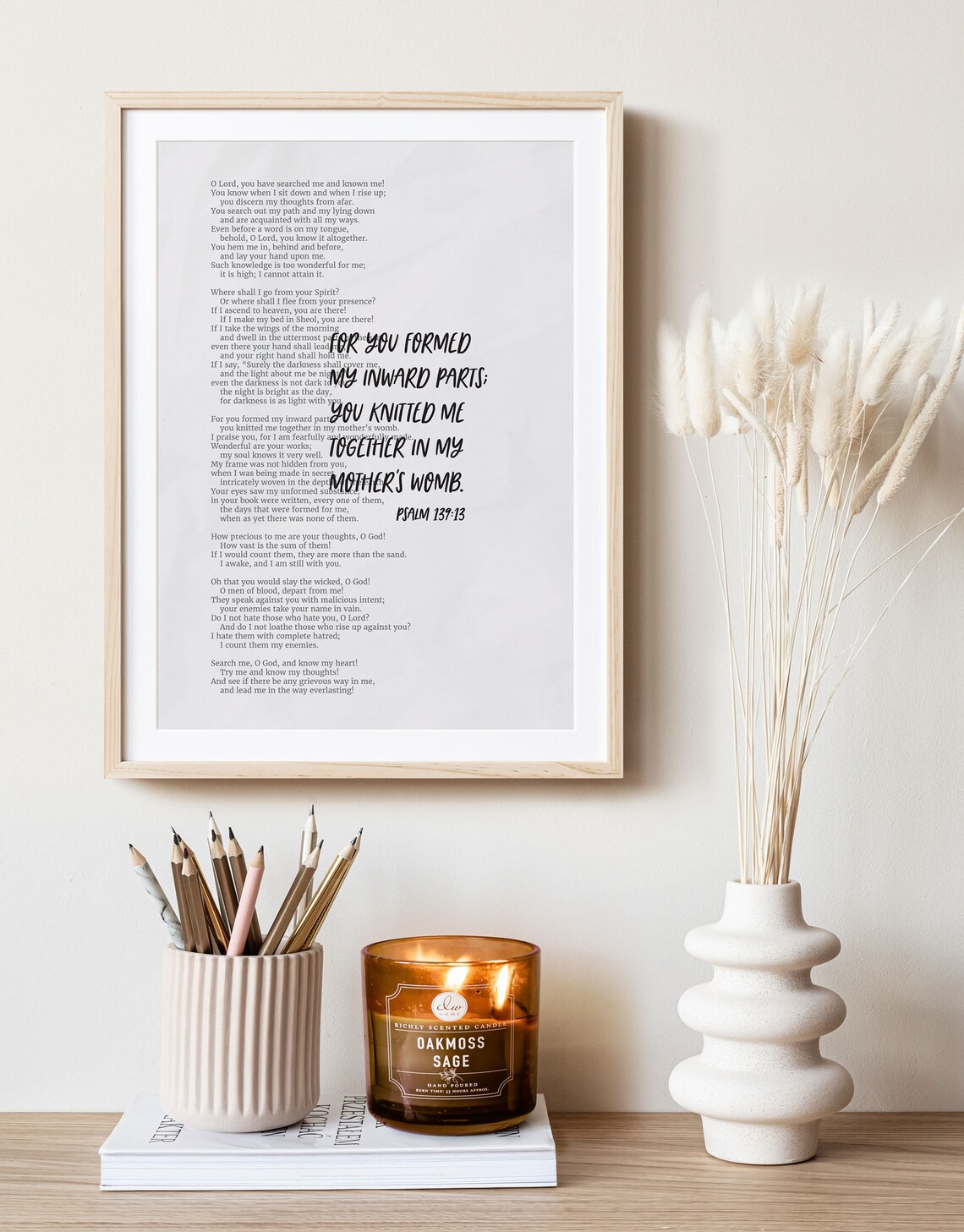 Psalm 139:13 Knitted Together In My Mother's Womb Bible Verse Poster Decor - Image 5
