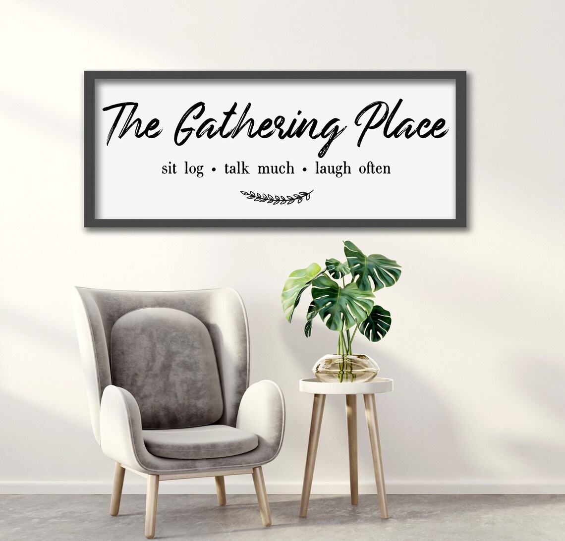 The Gathering Place Sign, Rustic Farmhouse Art Print - Image 3