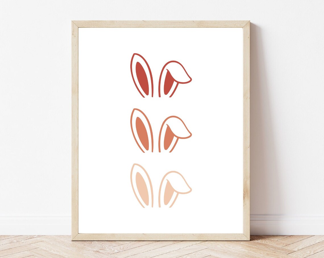 Easter Bunny Ears Art Print, Modern Easter Decor