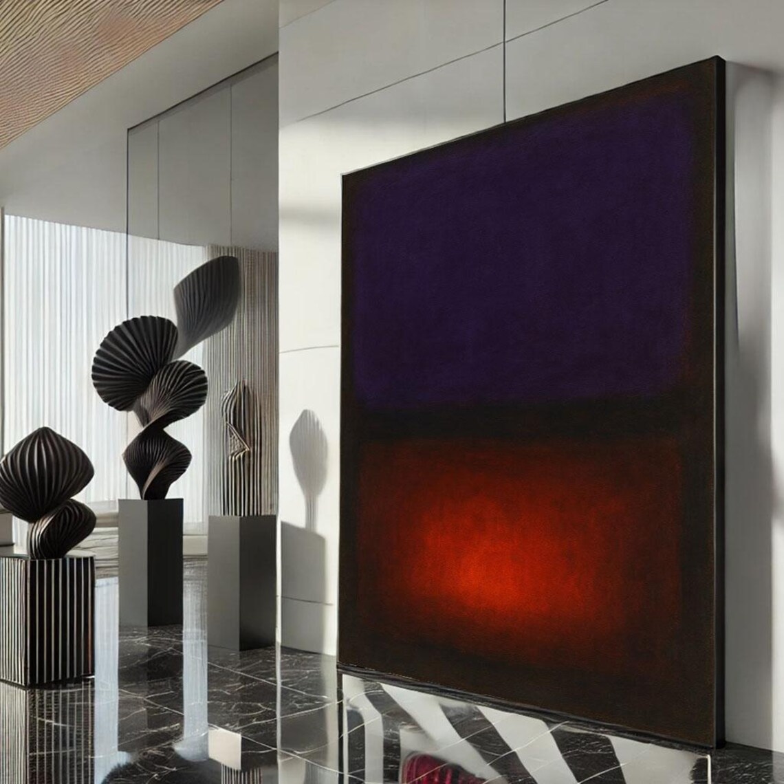 Rothko Style Purple Red Color Field Abstract Modern Art Poster