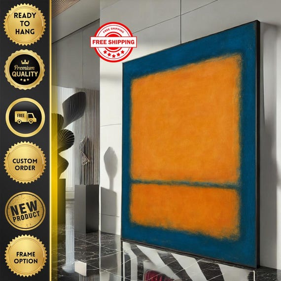 Mark Rothko Blue And Orange Canvas Iconic Color Field Painting Reproduction For Bold Modern Interiors