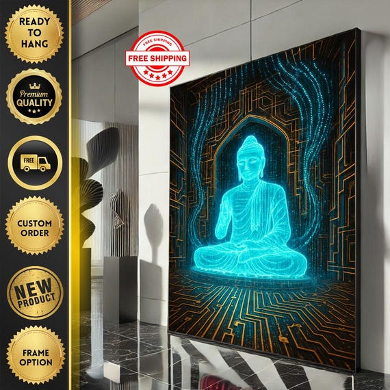 Tranquil Buddha Meditation Canvas Wall Art Modern Zen Spiritual Artwork For Living Room Decor Ready To Hang