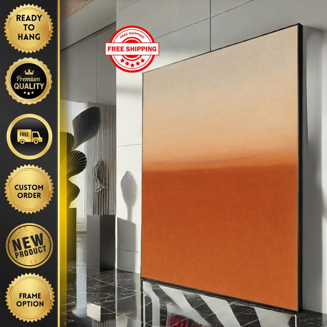 Rothko Inspired Orange Gradient Color Field Bold Abstract Art Print